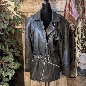 Vintage Leather Bike Jacket. Med.